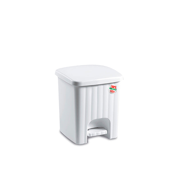 Pattumiera "Pedalina" quadra bianco