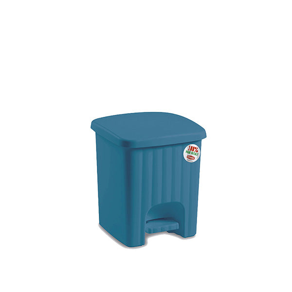 Pattumiera "Pedalina" quadra blu ottanio