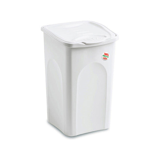 Portabiancheria Linea Primavera Chiuso bianco lt.50 - Luxe Home