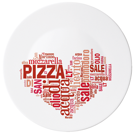 RONDA SOTTOPIATTO 33  I LOVE PIZZA RED  F 6/CT 12 - Luxe Home
