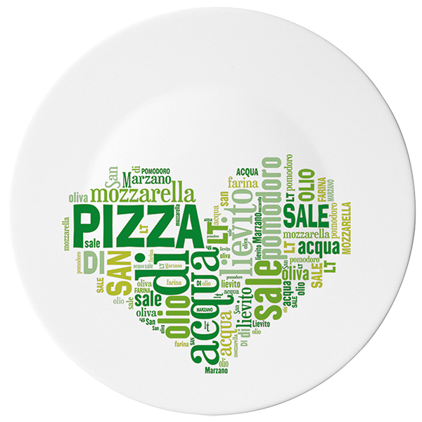RONDA SOTTOPIATTO 33  I LOVE PIZZA GREEN  F 6/CT 12