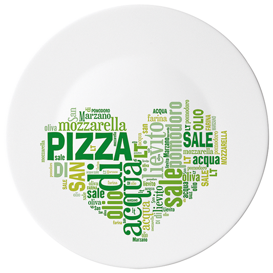 RONDA SOTTOPIATTO 33  I LOVE PIZZA GREEN  F 6/CT 12