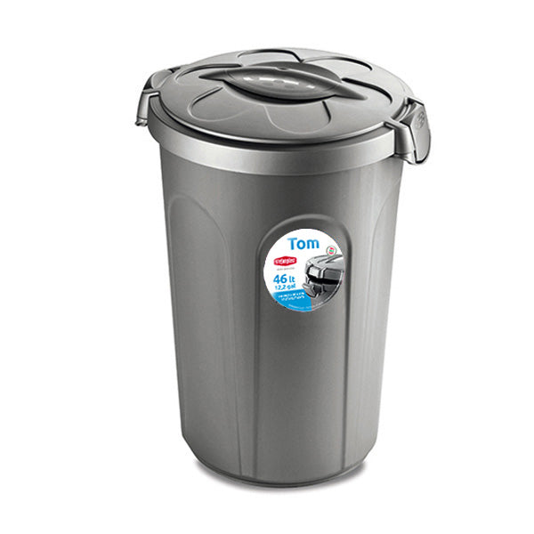 Bidone TOM 46 lt silver/silver - Luxe Home