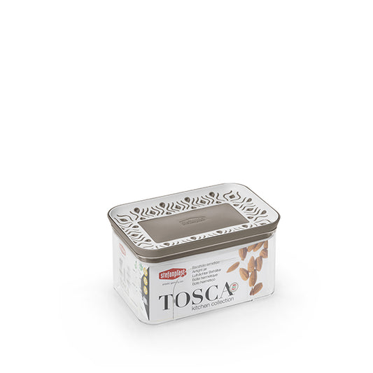 Barattolo ermetico rettang. Tosca 0,7 lt bianco/tortora chiaro plus