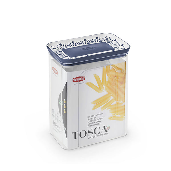 Barattolo ermetico rettang. Tosca 2,2 lt bianco/palace blu