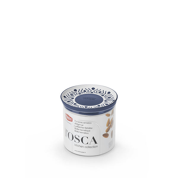 Barattolo ermetico tondo Tosca 0,7 lt bianco/palace blu