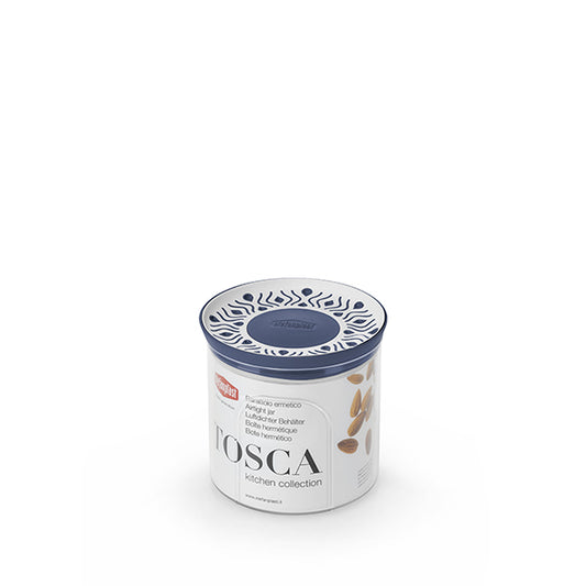Barattolo ermetico tondo Tosca 0,7 lt bianco/palace blu