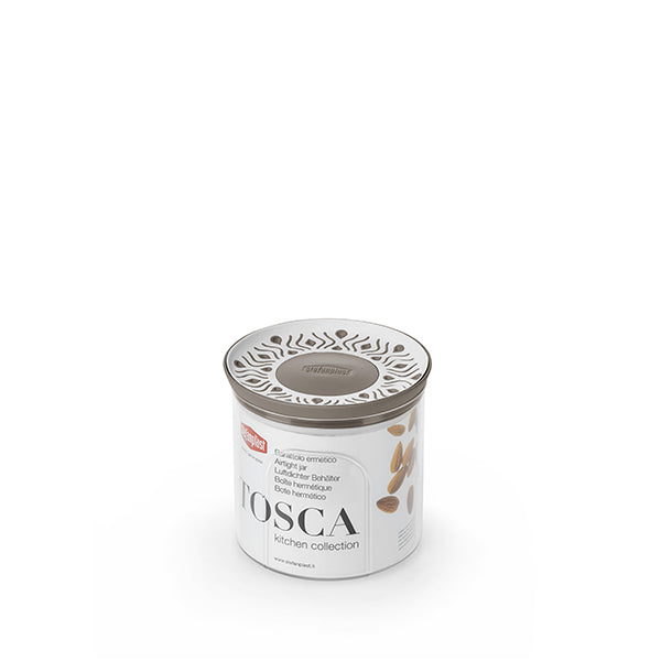 Barattolo ermetico tondo Tosca 0,7 lt bianco/tortora chiaro plus