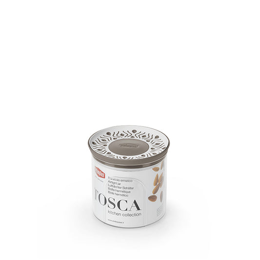 Barattolo ermetico tondo Tosca 0,7 lt bianco/tortora chiaro plus