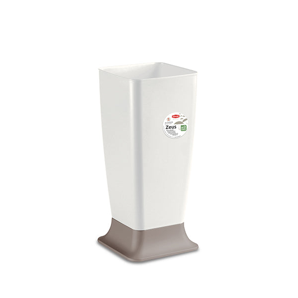 Portaombrelli "Zeus" bianco +base tortora chiaro