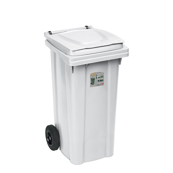 Bidone carrellato 120 lt bianco