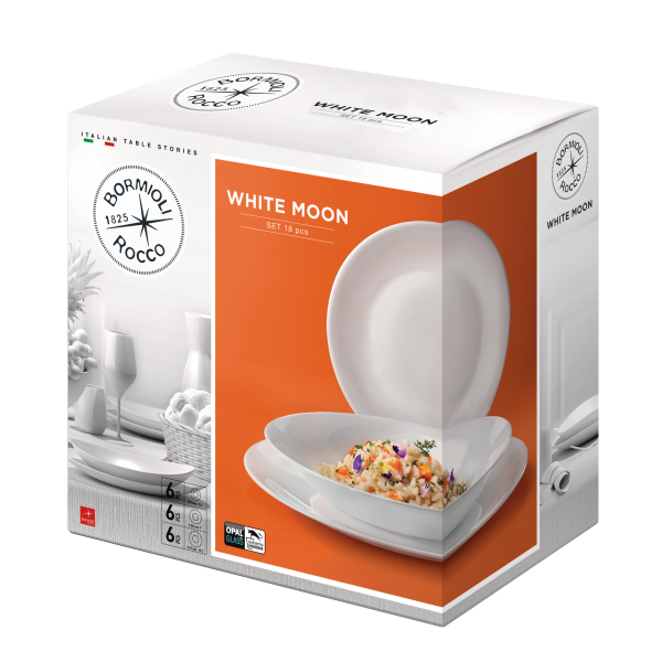 WHITE MOON TAVOLA SET 18 PZ  S 1 K NG16 - Luxe Home